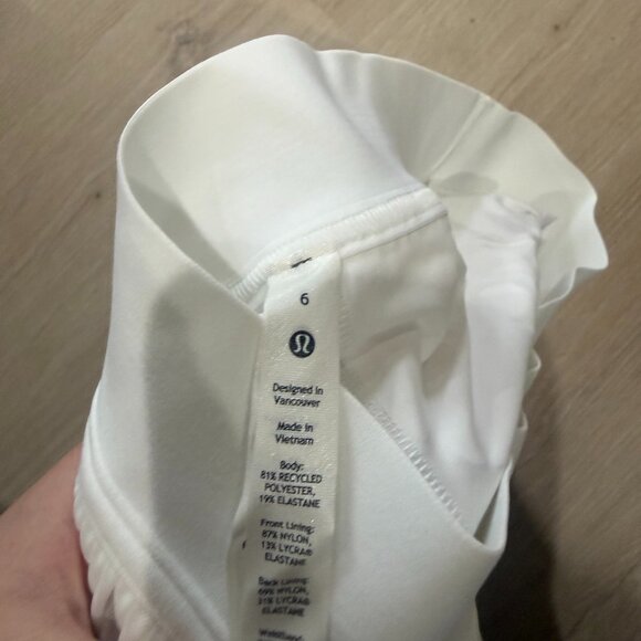 DISCONTINUED Lululemon Mesh Pleats Mid-Rise Mini Tennis Skirt - White - Picture 3 of 3